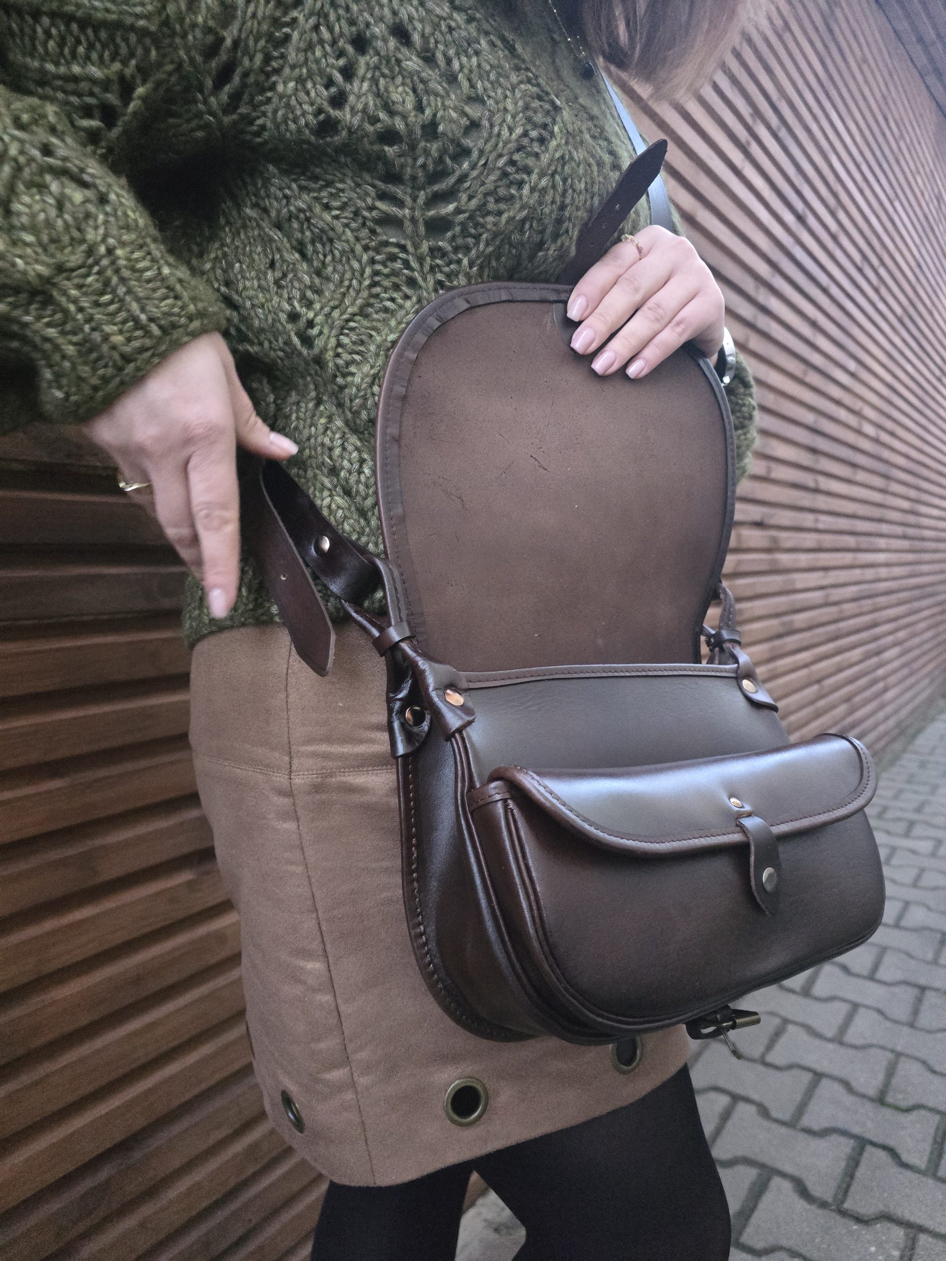 Torebka skórzana CHOCO SADDLE - obrazek 2